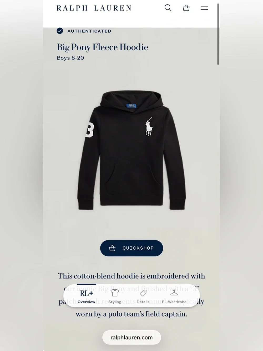 Ralph Lauren cozy black